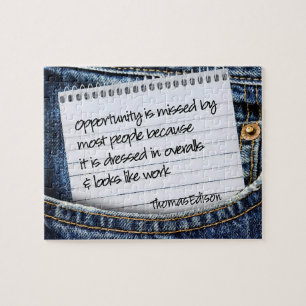 Thomas Edison Inspirerend citaat "Opportunity" Legpuzzel