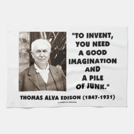 Thomas Edison om een hoop puinhoop te doen ontstaa Theedoek