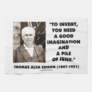Thomas Edison om een hoop puinhoop te doen ontstaa Theedoek