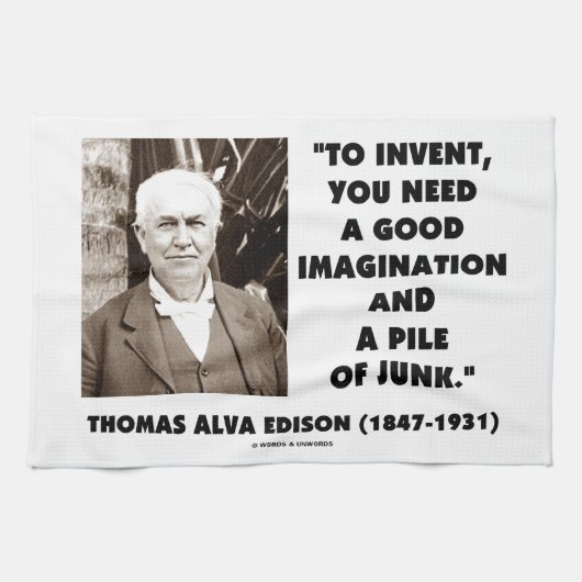 Thomas Edison om een hoop puinhoop te doen ontstaa Theedoek (Horizontaal)