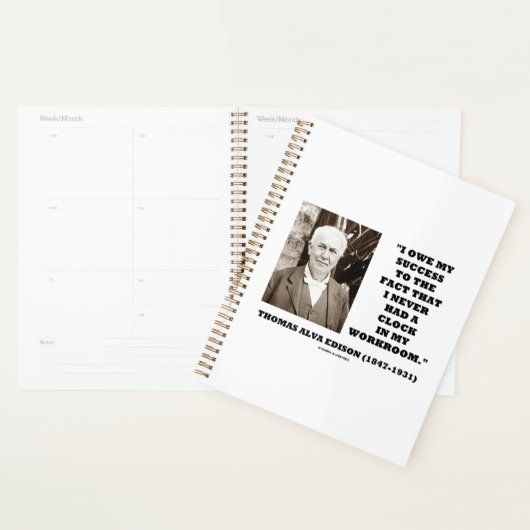 Thomas Edison Owe Success had nooit een klokwerkka Planner (Display)