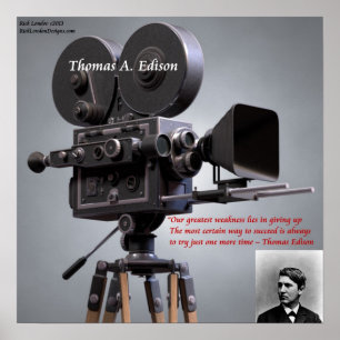 Thomas Edison "Probeer te slagen" Citaat Poster