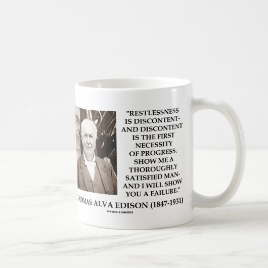 Thomas Edison Restless Discontent Progress Koffiemok (Rechts)