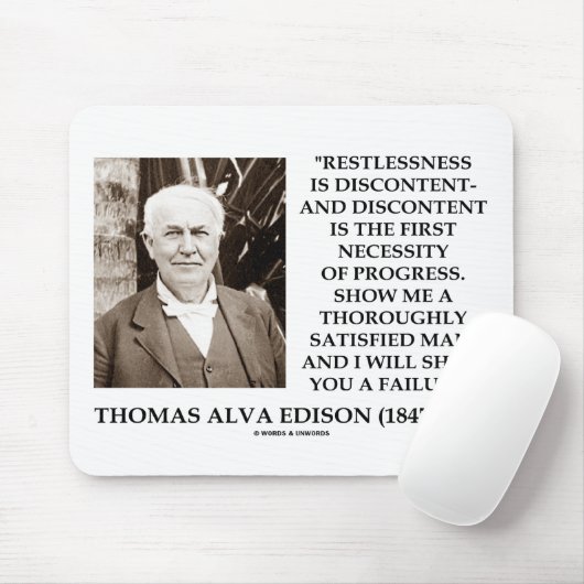 Thomas Edison Restless Discontent Progress Muismat (Met muis)