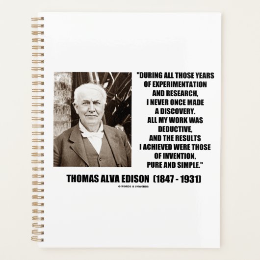 Thomas Edison Resvention Pure Simple Quote Planner (Voorkant)