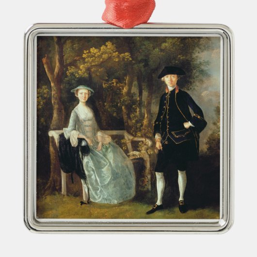 Thomas Gainsborough | Lady Lloyd en haar zoon, Ric Metalen Ornament (Voorkant)