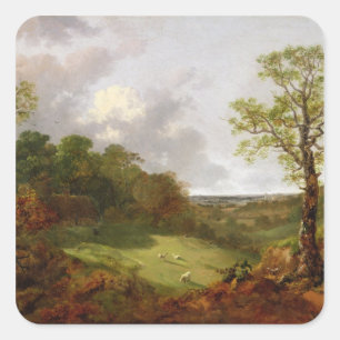Thomas Gainsborough   Landschap met een watt Vierkante Sticker