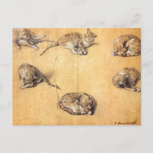 Thomas Gainsborough. Zes studies bij een kat Briefkaart (Voorkant)