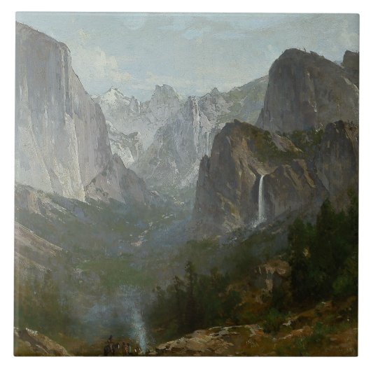Thomas Hill - Indiërs op Campfire, Yosemite Valley Tegeltje (Voorkant)