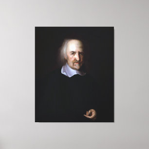 Thomas Hobbes door John Michael Wright Canvas Afdruk