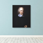 Thomas Hobbes door John Michael Wright Canvas Afdruk (Insitu (Houten vloer))