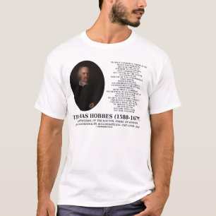 Thomas Hobbes Leviathan Man Solitary Poor Quote T-shirt