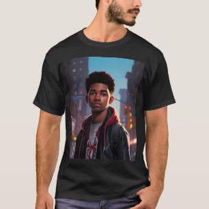 Thomas in het Spiderverse T-shirt