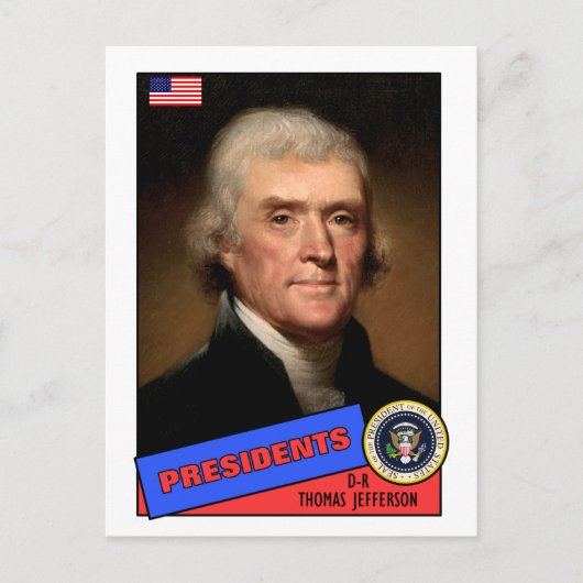 Thomas Jefferson Baseball Card Briefkaart (Voorkant)