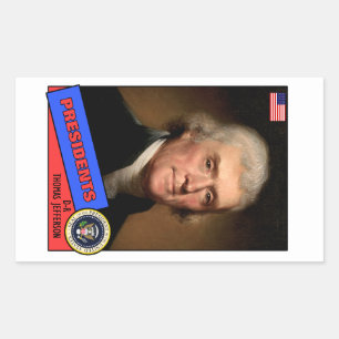 Thomas Jefferson Baseball Card Rechthoekige Sticker