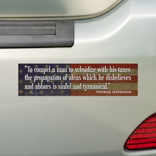 Thomas Jefferson Bumperstickers (Op auto)