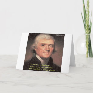 Thomas Jefferson "Buren Religie" Citaat Geschenken Kaart