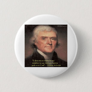 Thomas Jefferson "Buren Religie" Citaat Geschenken Ronde Button 5,7 Cm