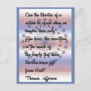 Thomas Jefferson, citaat "Onze vrijheden" Briefkaart