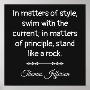 Thomas Jefferson citaat -- Sta als een rots Poster