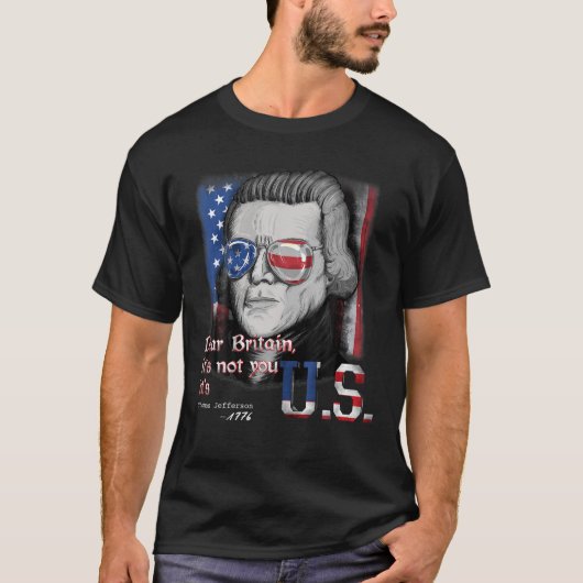 Thomas Jefferson Founding Father USA Flag 4 juli T-shirt (Voorkant)