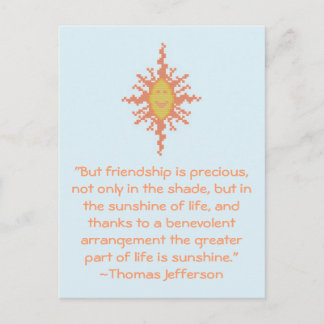 Thomas Jefferson Friendship Quote Carte postale