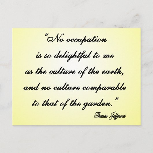 Thomas Jefferson Garden Quote Briefkaart (Voorkant)