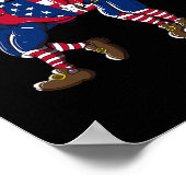 Thomas Jefferson Griddy Amerikaanse vlag 4 juli Poster (Hoek)