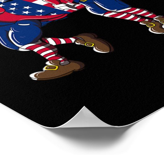 Thomas Jefferson Griddy Amerikaanse vlag 4 juli Poster (Hoek)