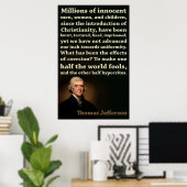 Thomas Jefferson | Halfkoeien, halve hypocrisie Poster (Thuiskantoor)
