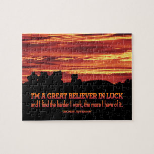 Thomas Jefferson Inspirerend citaat "Geluk" Legpuzzel