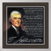 Thomas Jefferson - meerdere citaten Poster (Voorkant)