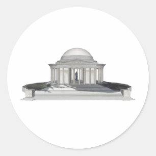 Thomas Jefferson Memorial: 3D Model: Ronde Sticker