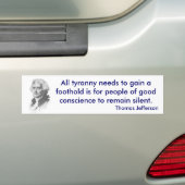 Thomas Jefferson over de Tyranny-bumpersticker Bumpersticker (Op auto)