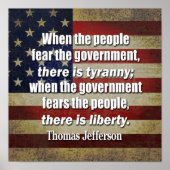 Thomas Jefferson over vrijheid versus Tyranny Poster (Voorkant)