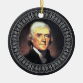 Thomas Jefferson Portrait en Quote - dubbelzijdig Keramisch Ornament (Voorkant)