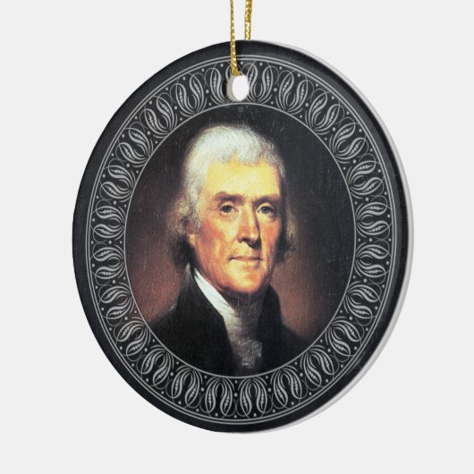 Thomas Jefferson Portrait en Quote - dubbelzijdig Keramisch Ornament (Links)