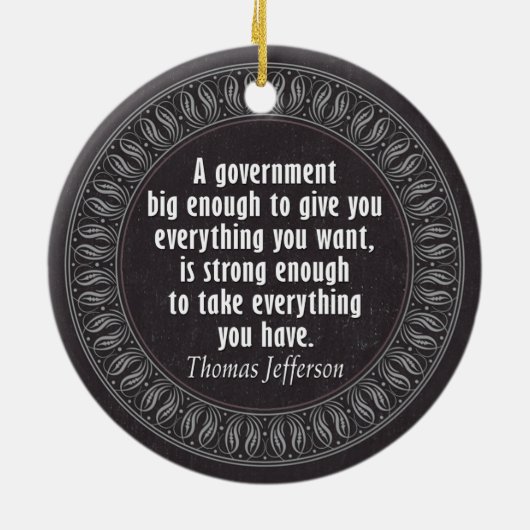 Thomas Jefferson Portrait en Quote - dubbelzijdig Keramisch Ornament (Achterkant)