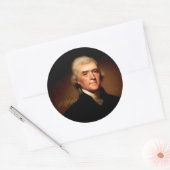 Thomas Jefferson Portrait Ronde Sticker (Envelop)