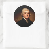Thomas Jefferson Portrait Ronde Sticker (Tas)