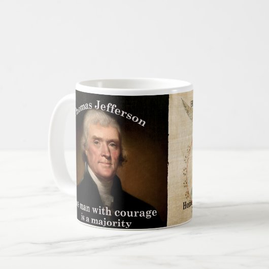 Thomas Jefferson President Day Patriottische Mok (Voorkant links)