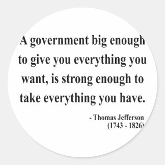 Thomas Jefferson Quote 1a Ronde Sticker