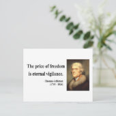 Thomas Jefferson Quote 2c Briefkaart (Staand voorkant)