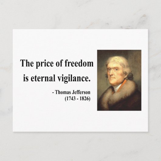 Thomas Jefferson Quote 2c Briefkaart (Voorkant)