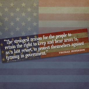 Thomas Jefferson Quote - 2de amendement Bumpersticker