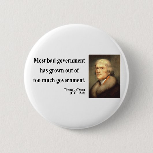 Thomas Jefferson Quote 7c Ronde Button 5,7 Cm (Voorkant)