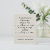 Thomas Jefferson Quote Briefkaart (Staand voorkant)