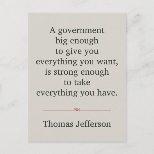 Thomas Jefferson Quote Briefkaart (Voorkant)