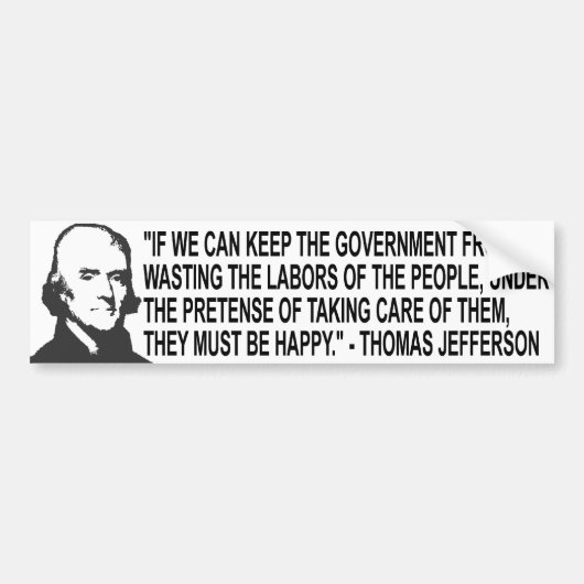 Thomas Jefferson Quote Bumpersticker (Voorkant)