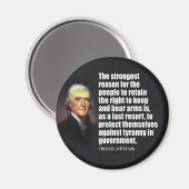 Thomas Jefferson Quote Magneet (Voorkant / Achterkant)